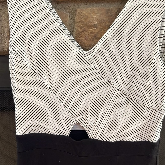 NWT Soprano black and white striped maxi dress with front slit. Large - Picture 6 of 10
